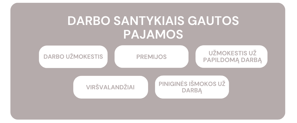 Darbo santykiais gautų pajamų rūšys