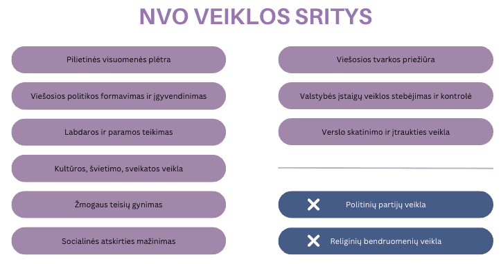 NVO veiklos sritys